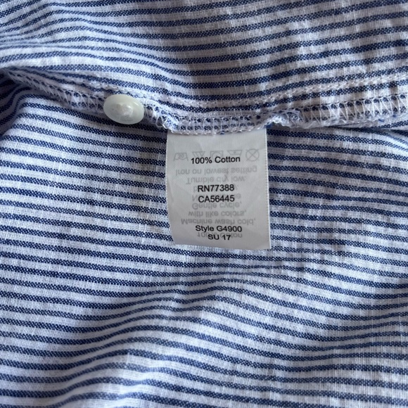 Madewell Side Button Striped Popover Shirt • XS • Blue and White Stripes - Picture 11 of 13